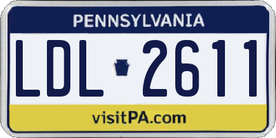 PA license plate LDL2611