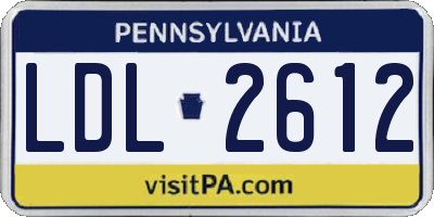 PA license plate LDL2612