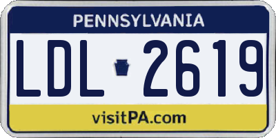 PA license plate LDL2619