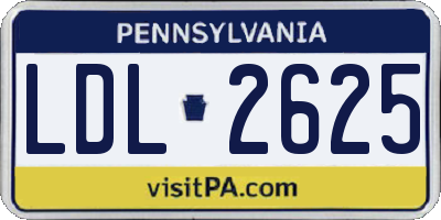PA license plate LDL2625