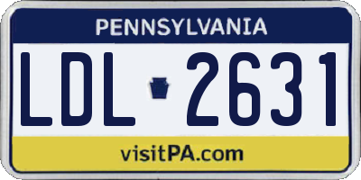 PA license plate LDL2631