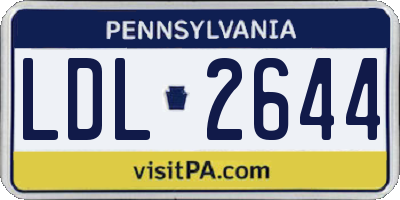 PA license plate LDL2644