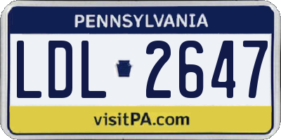 PA license plate LDL2647