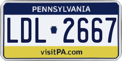 PA license plate LDL2667