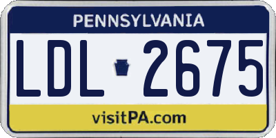 PA license plate LDL2675