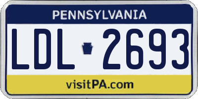 PA license plate LDL2693