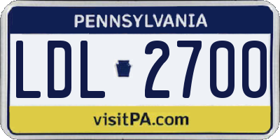 PA license plate LDL2700