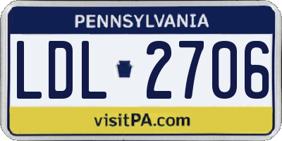 PA license plate LDL2706