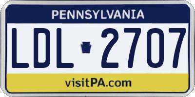 PA license plate LDL2707