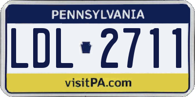 PA license plate LDL2711
