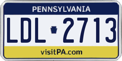 PA license plate LDL2713