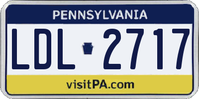 PA license plate LDL2717