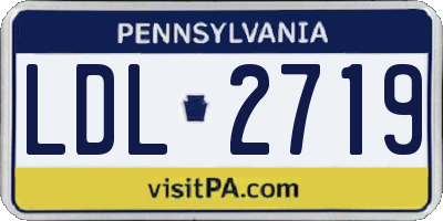 PA license plate LDL2719