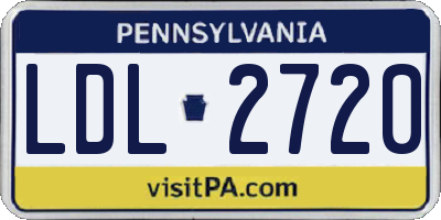 PA license plate LDL2720