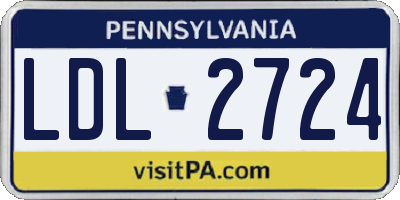 PA license plate LDL2724
