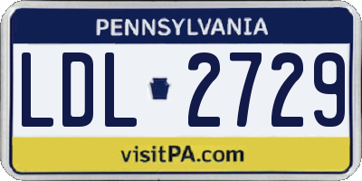 PA license plate LDL2729