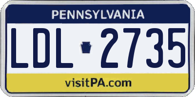 PA license plate LDL2735