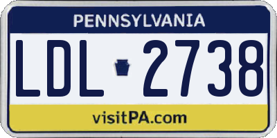 PA license plate LDL2738