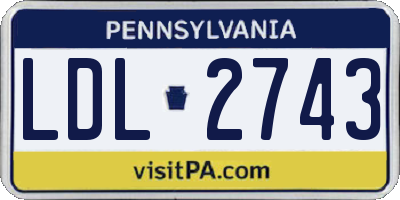 PA license plate LDL2743