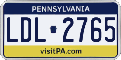 PA license plate LDL2765