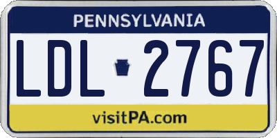 PA license plate LDL2767