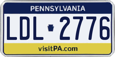 PA license plate LDL2776