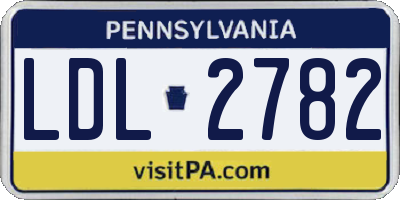 PA license plate LDL2782