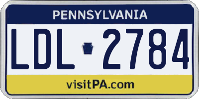 PA license plate LDL2784