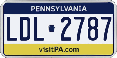 PA license plate LDL2787