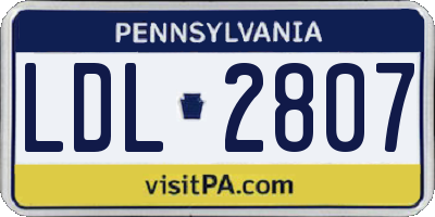 PA license plate LDL2807