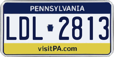 PA license plate LDL2813