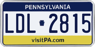 PA license plate LDL2815