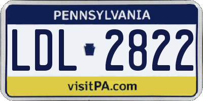 PA license plate LDL2822