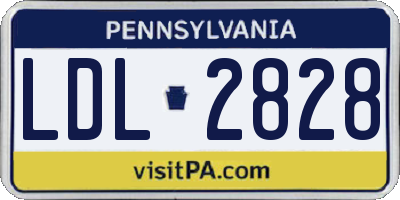 PA license plate LDL2828