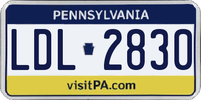 PA license plate LDL2830