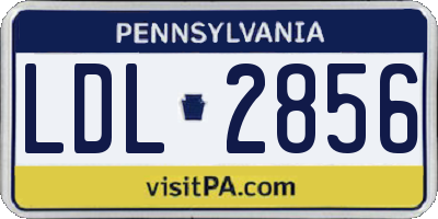 PA license plate LDL2856