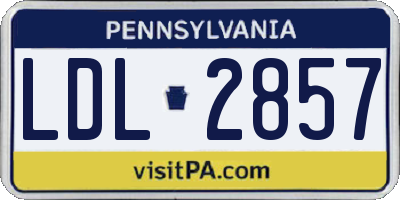 PA license plate LDL2857