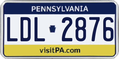 PA license plate LDL2876