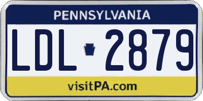 PA license plate LDL2879
