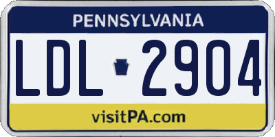 PA license plate LDL2904