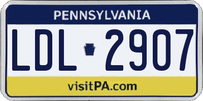 PA license plate LDL2907