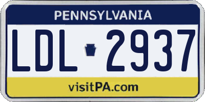 PA license plate LDL2937