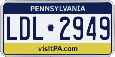 PA license plate LDL2949