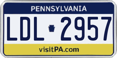 PA license plate LDL2957