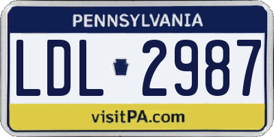 PA license plate LDL2987