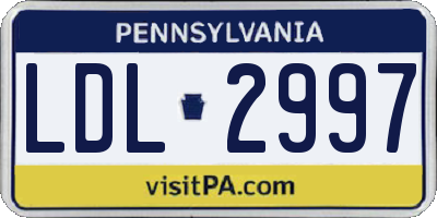 PA license plate LDL2997