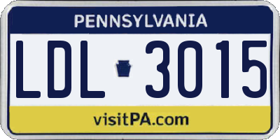 PA license plate LDL3015