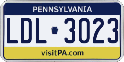 PA license plate LDL3023