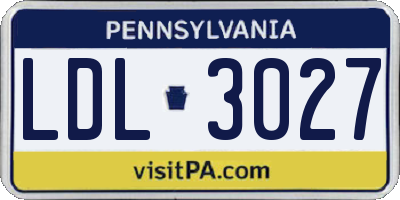 PA license plate LDL3027