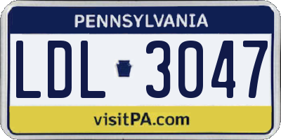 PA license plate LDL3047
